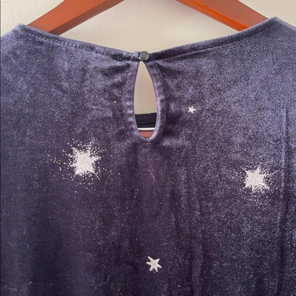 H&M Long Sleeve Navy Velour Dress with Sparkle ✨ 8 - Picture 7 of 8